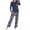 Dark Blue, variant on Women's Micro Fleece Plush Pajama Set, 2-Piece,Women's Home Furnishing two-piece set of long sleeved pants, imitation cotton printed pajama set