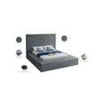 thumbnail image 2 of Meridian Furniture Bliss Solid Wood Tufted Velvet King Bed in Gray, 2 of 10