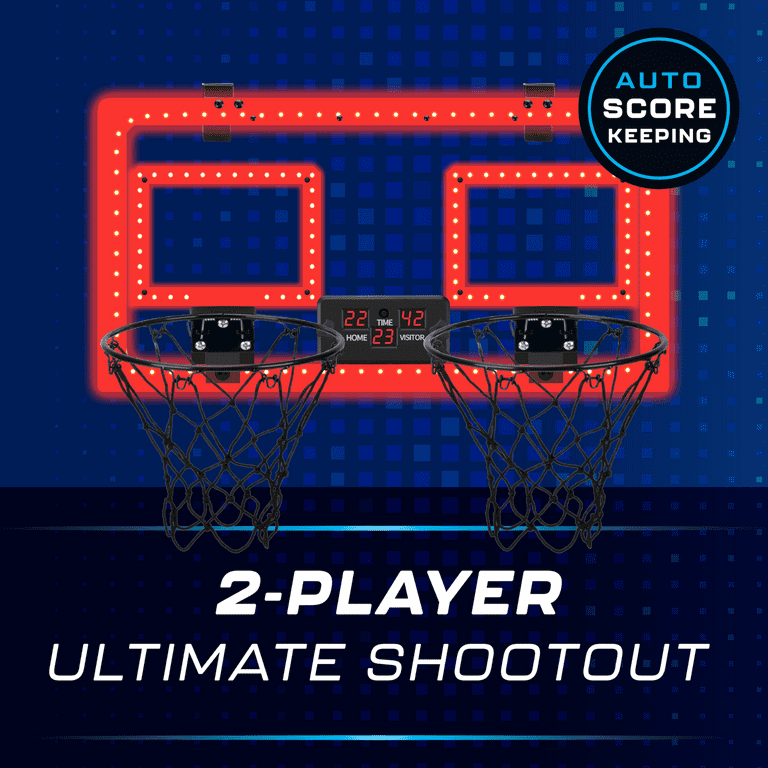 Over-the-Door Basketball Dual Hoop, Indoor Sports Game, Plastic