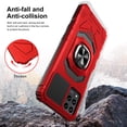 thumbnail image 6 of Compatible for T-Mobile REVVL 6 Pro 5G Case with Tempered Glass Screen Protector [Military Grade] Ring Car Magnetic Mount Kickstand Shockproof Phone Cover - Red, 6 of 7