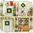 thumbnail image 5 of Boxwood Wreaths for Front Door Decor, 19" Artificial Greenery Square Wreath Decorations for Spring Summer Home Door Window Outside Wall Indoor Outdoor Porch and Birthday Wedding Party, 5 of 7