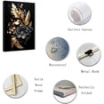 thumbnail image 2 of ZHONGYUTONG Golden Flowers Leave Wall Decor Abstract Black Gold Picture Painting Elegant Floral Canvas Prints Modern Artwork for Living Room Framed (12.00" x 18.00"), 2 of 6