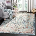 thumbnail image 3 of SAFAVIEH Madison Joandra Vintage Floral Area Rug, Navy/Light Blue, 5' x 5' Square, 3 of 9