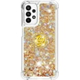 thumbnail image 5 of for Samsung Galaxy A23 4G/5G Glitter Case with Ring Holder, Bling Sparkle Floating Liquid Soft TPU Cushion Fashion Girly Women Girls Clear Case Cover for Samsung Galaxy A23  Gold, 5 of 14