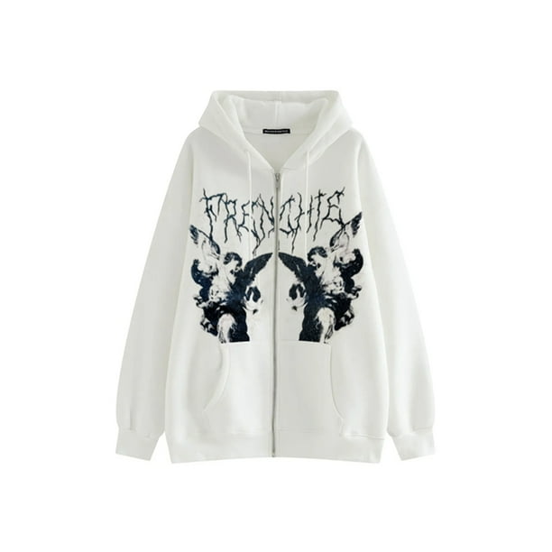 Chaqueta con capucha con estampado de Ángel Vintage para hombre y
