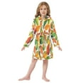 thumbnail image 6 of FORMRS Niños Bathrobe Unisex Hooded Robe Soft Plush Pajamas Sleepwear, Size 7-9T, Beige Leaves, 6 of 7