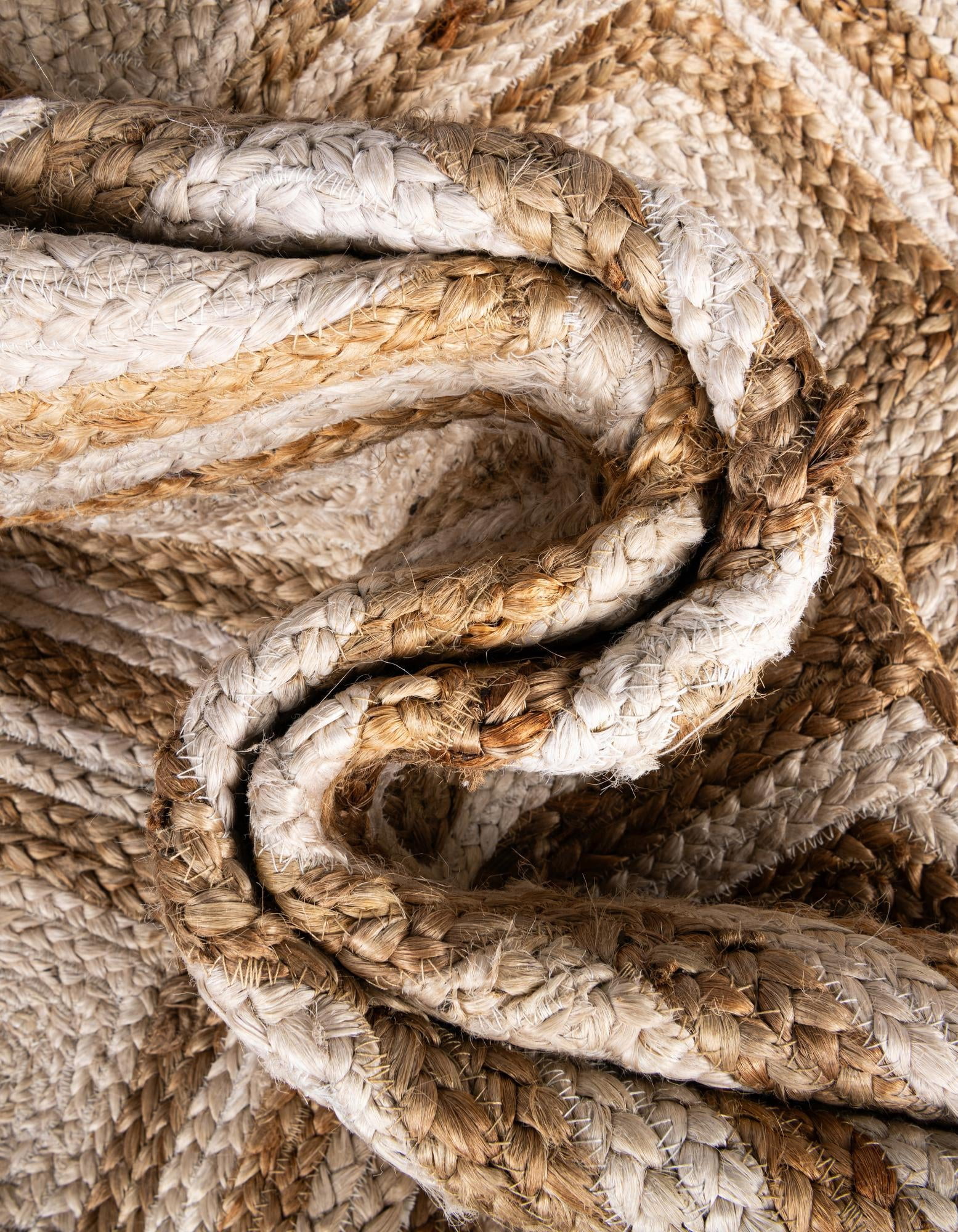 Unique Loom Braided Jute Collection Area Rug - Bengal (4' 1" x 6' 1" Rectangle Natural/Ivory)