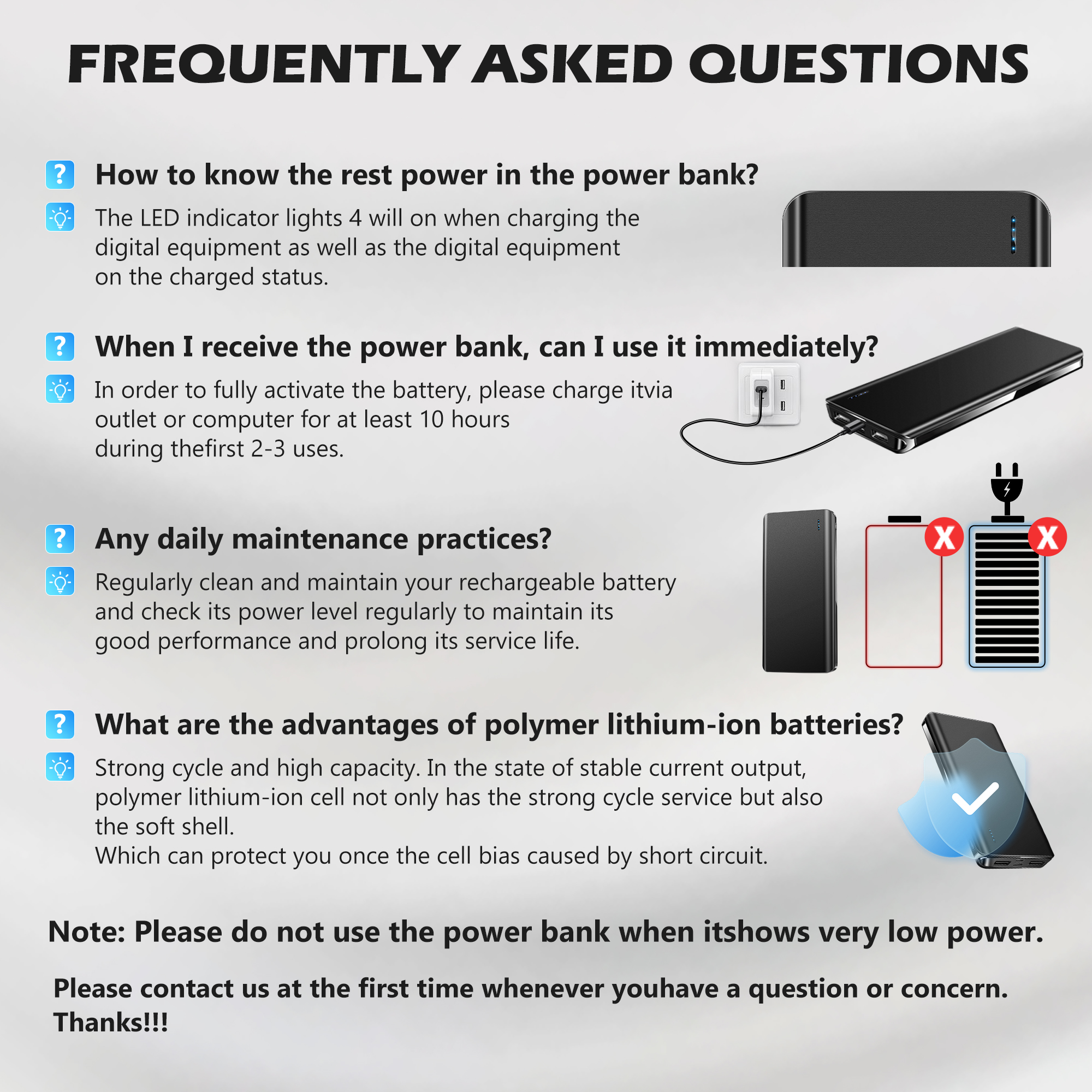 Yelomin 20000mAh Portable Charger Power Bank, Black photo 8