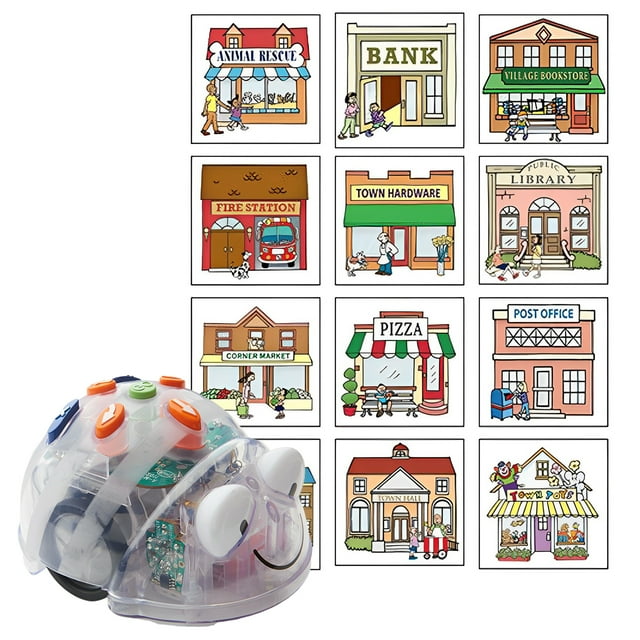 TTS Blue Bot Coding Robot See & Say Version with 3D Community Construction Kit Bundle, Educational STEM Programming Classroom Teaching Robotics