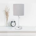 thumbnail image 5 of LimeLights White Stick Lamp with USB charging port and Fabric Shade 2 Pack Set, Gray, 5 of 11