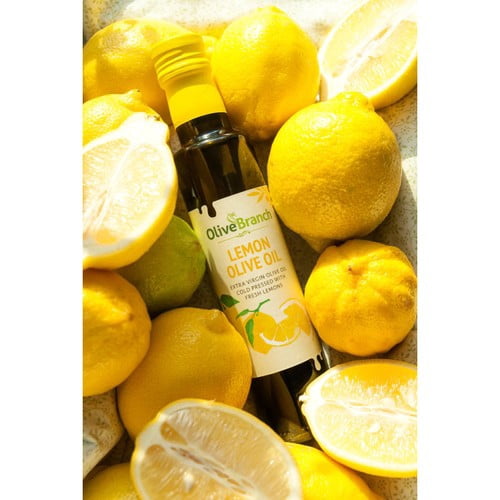 Olive Branch Lemon Extra Virgin Olive Oil 250ml, British Import (Pack of 2)