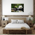 thumbnail image 4 of Zen Stone Canvas Wall Art - Just Breathe Yoga Quotes, White Lotus Flower Spiritual Artwork Framed Modern Decor for Bathroom Spa Living Room Bedroom, 4 of 6