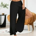thumbnail image 1 of Cotton Basic Casual Pants Asymmetrical Women Simple Pants Side Slit Daily Outfit, 1 of 7