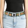 thumbnail image 5 of Buckle-Down Belt, Seatbelt Buckle Belt, Plaid Gold Green Pink, Youth 22 to 32 Inches, 5 of 9