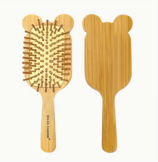 Bamboo Hair Brush - Scalp Massage Detangler for Wet and Dry Hair - Eco-Friendly Paddle Comb for Men and Women