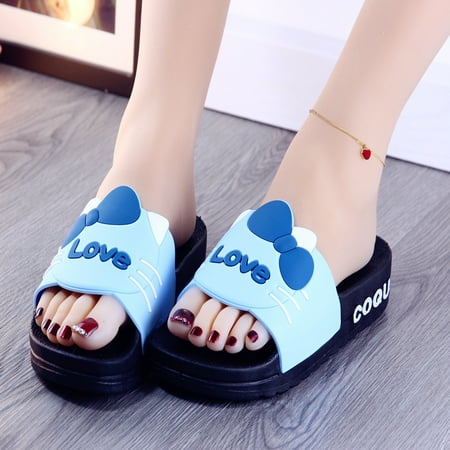 

Thick Sole Slippers High Platform Shoes Cartoon Hello Kitty Rubber Flip Flop Anti-Slip for Indoor Outdoor Bathroom NewFashion