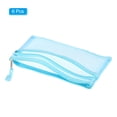thumbnail image 3 of Uxcell Mesh Zipper Bags, B6 Travel Cases Nylon Makeup Pouches, Blue 6 Pack, 3 of 5