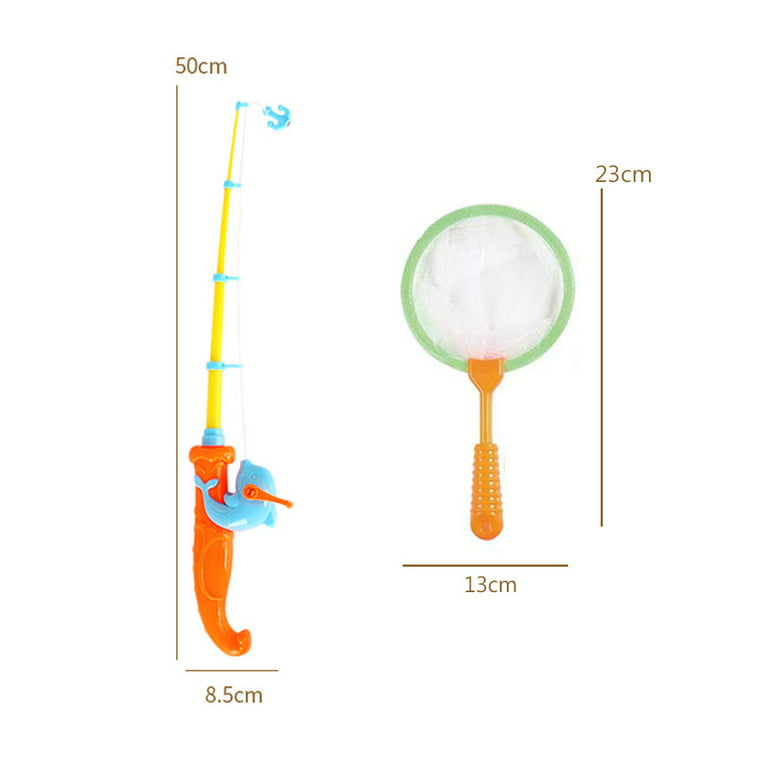 Pool Fishing Toys Games - Summer Magnetic Floating Toy Magnet Pole Rod Fish  Net Water Table Bathtub Bath Game - Learning Education For age 3 4 5 Boys  Girls Toddlers Carnival Party Favors 