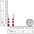 thumbnail image 6 of Gem Stone King 18K Rose Gold Plated Silver Red Created Ruby 3 Stone Dangle Earrings for Women (5.40 Cttw, Gemstone July Birthstone, Oval 8X6MM, 7X5MM and 6X4MM), 6 of 6