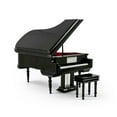 thumbnail image 1 of Sophisticated 30 Note Miniature Musical Hi-Gloss Black Grand Piano with Bench - Wonderful Tonight, 1 of 2