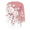 thumbnail image 4 of WXLWZYWL Women's Fashion Printed T-shirt 3/4 Sleeves Blouse V-Neck Casual Tops, 4 of 5