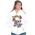 thumbnail image 4 of Death Becomes Her Skull Rose Tattoo Womens Plus Size Graphic Zipper Hoodie Brisco Brands 2X, 4 of 5