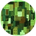 thumbnail image 1 of Ahgly Company Indoor Round Abstract Green Contemporary Area Rugs, 3' Round, 1 of 1