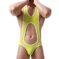 thumbnail image 3 of Men's One-Piece Bodysuit Jockstrap Wrestling Singlet Leotard Sheer Mesh Cut Out Bikinis Underwear, 3 of 3