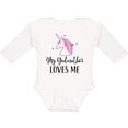 thumbnail image 3 of Inktastic Godmother Loves Me Unicorn Girls Girls Long Sleeve Baby Bodysuit, 3 of 5