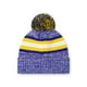 thumbnail image 2 of Foco Los Angeles Rams Nfl Logo Heather Stripe Pom Beanie Hat Color Del Equipo, 2 of 5