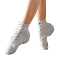 thumbnail image 4 of EliteGoogv Womens Ankle Boots Jazz Dance Shoes Lace Up Booties For Women High Top Round Toe Split Sole Low Heel Training Shoes US: 7 White, 4 of 9