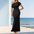 thumbnail image 2 of Ovticza Women's Formal Dress Sexy Elegant Short Sleeve Off Shoulder Bodycon Long Evening Party Wedding Guest Dresses Black S, 2 of 5
