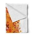 thumbnail image 2 of Fall Soft Flannel Fleece Throw Blanket, Autumn Season Concept Air Balloon with Leaf Adventure Travel, Cozy Plush for Indoor and Outdoor Use, 50" x 70", Dark Orange Ruby, by Ambesonne, 2 of 5