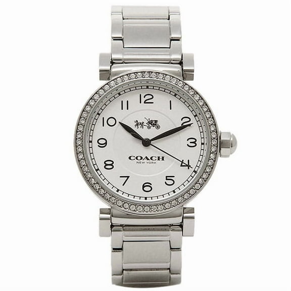 Coach Women's Madison Fashion 36mm Bracelet Watch White/Stainless Steel Watch
