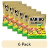 (6 pack) HARIBO Sour Goldbears Gummies Assorted Fruit Flavor Sour Gummy Candy, 3.6oz, Share Size Peg Bag