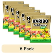 (6 pack) HARIBO Sour Goldbears Gummies Assorted Fruit Flavor Sour Gummy Candy, 3.6oz, Share Size Peg Bag