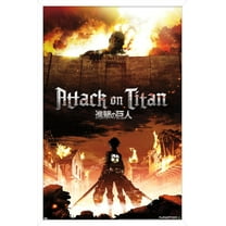 Attack on Titan - Fire Wall Poster, 14.725" x 22.375", Framed