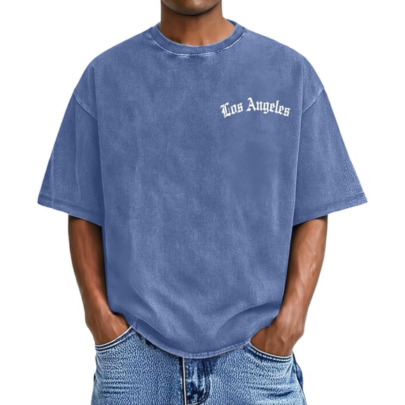Washed Graphic Short Sleeve T Shirt for Everyday Casual Comfort with Retro Print and Relaxed Fit Men’s Tee