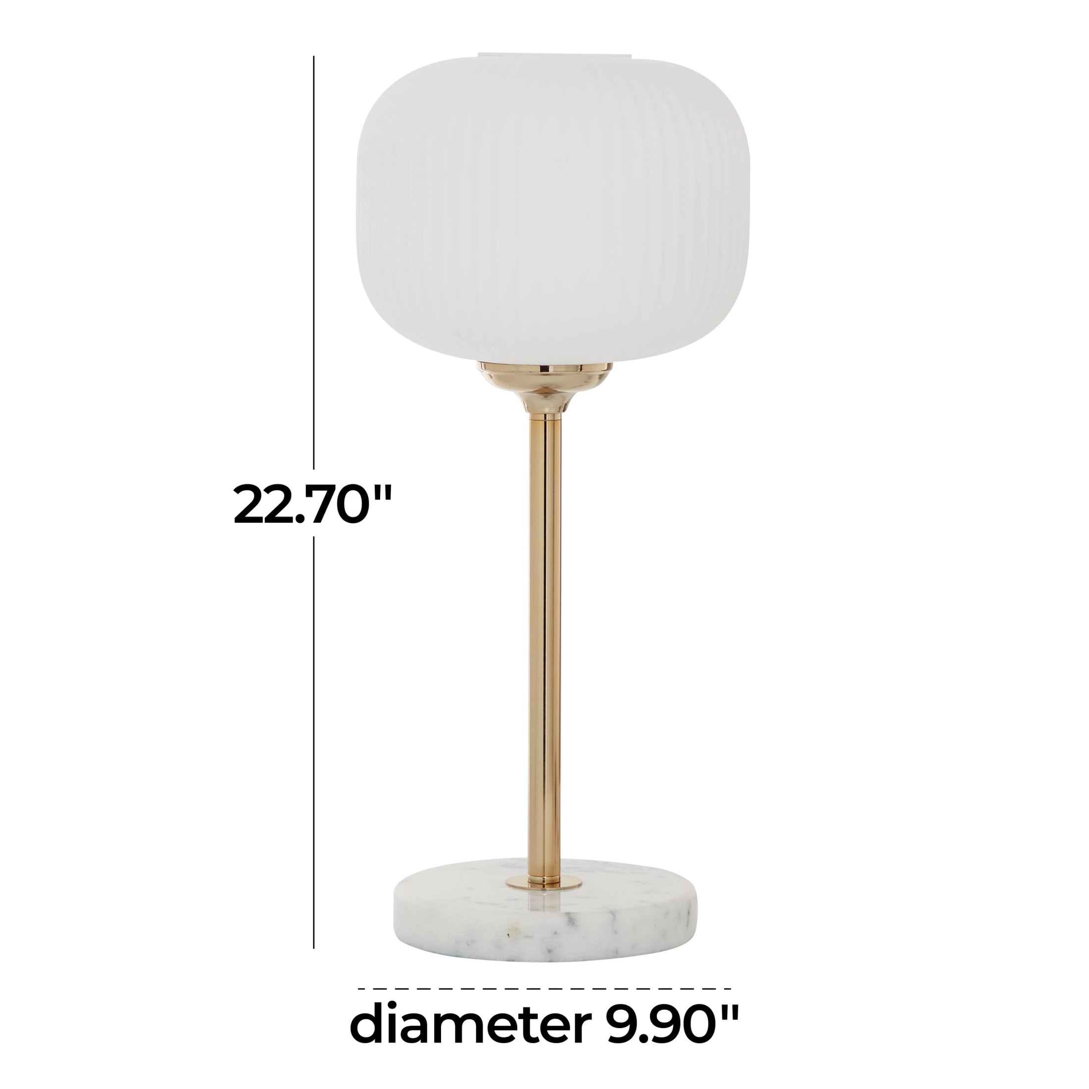 CosmoLiving by Cosmopolitan 23" White Table Lamp with White Glass Shade