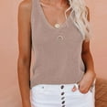 thumbnail image 2 of JGGSPWM Women's Hook-Eye V-Neck Knit Vest Hollow-Out Cable Crochet Camis Sleeveless Sweater Vests Khaki 3XL, 2 of 6