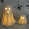 thumbnail image 6 of Harliver Ceramic Ghost Halloween Decorations Indoor: 2PC White Light Up Ghost Figurine, Halloween Décor LED Ceramic Ghosts Tabletop Decoration for Family Kids Friendly Trick or Treat Party Supplies, 6 of 9