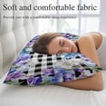 thumbnail image 5 of Spring Flowers Pillow Covers, Linen Long Throw Pillow Case, Watercolor Blossom Floral Black Plaid Holiday Pillow Protector Decorative Cushion Cover for Living Room/Bedroom 12" x 20", 5 of 8