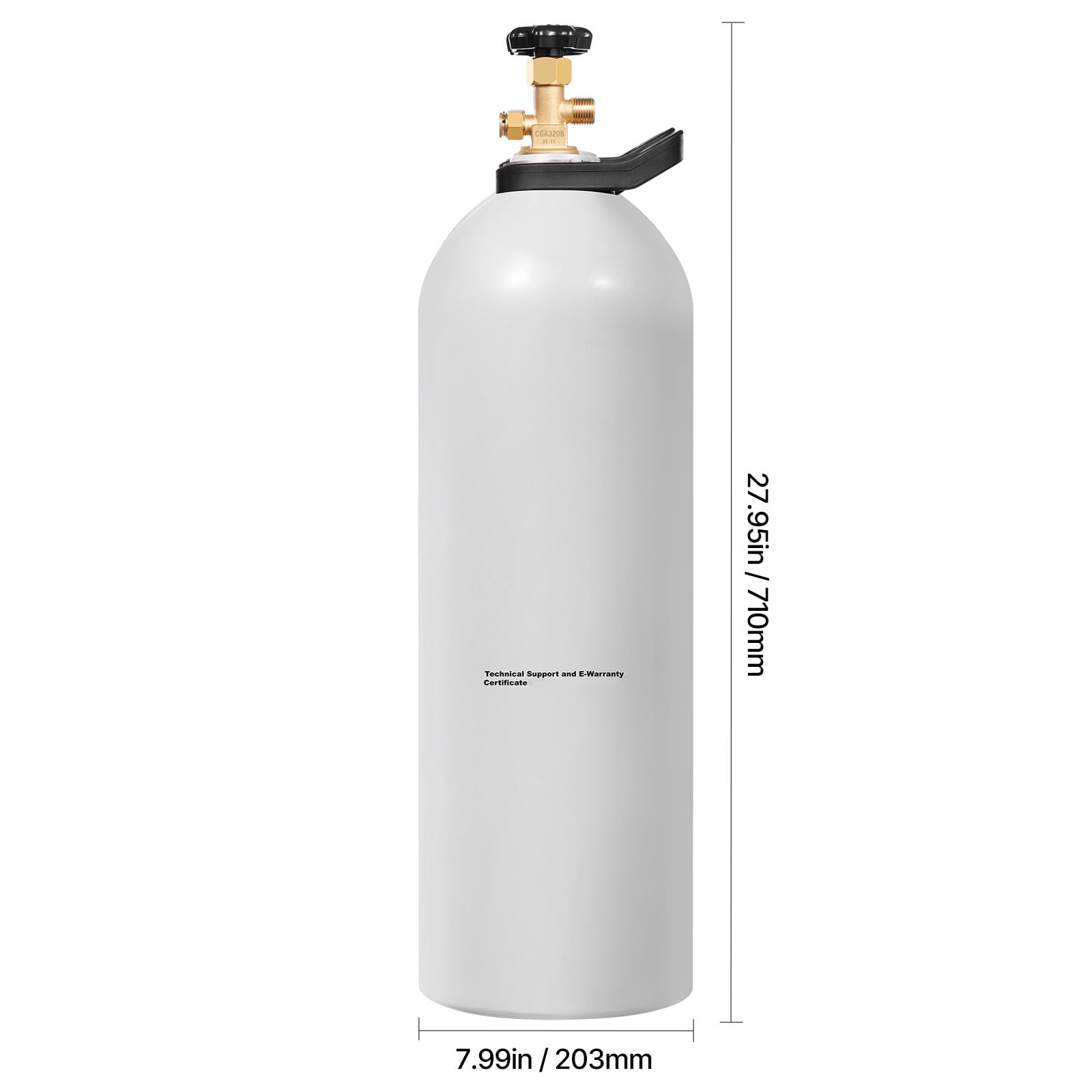KFFKFF CO2 Container, 20 lbs Fresh Aluminum Alloy Storage, CO2 Gas Cylinder with Spray Finish, CGA320 Valve, Grip & Modifiable Pressure, DOT & TC Certified Storage for Draft Beer Serving