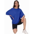 thumbnail image 2 of Women's Oversized Short Sleeve Crewneck T-Shirt - Casual Basic Tee, Summer Comfort Top, Relaxed Fit Shirt, 2 of 6