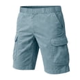thumbnail image 3 of Zynoxe Cargo Shorts for Men Comfortable Elastic Waistband Mens Shorts Classic Relaxed Knee Length Shorts with Side Pockets Summer Casual Loose Solid Color Outdoors Shorts XL, 3 of 5