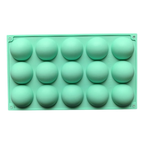 Cevemin 15 Pcs Large Semi-Circular Silicone Cake Mold - Food Grade Non-Stick Baking Pan for Mousse, French Dessert, Kitchen Baking