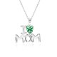 thumbnail image 1 of JeenMata Collar con Colgante de Piedra Verde Oscuro en Forma de Corazón Amo a Mamá con Oro Blanco de 18 K sobre Plata - Piedra de Nacimiento de Mayo - Regalo de Joyería para el Día de la Madre, 1 of 2