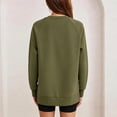 thumbnail image 5 of Binmer Women’s Solid Color Crew Neck Raglan Long Sleeve Sweatshirt, Casual Pullover Top With Side Slit Hem,Sizes S-3XL, 5 of 9