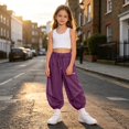 thumbnail image 2 of Ruyang Girls Jogger Pants Lightweight Loose Casual Sports Joggers Cute Letter Print Drawstring Outdoor Hiking Pants School Clothes, 2 of 6