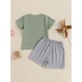 thumbnail image 6 of Toddler Baby Kids Boy Shorts Clothes Set 6 12 18 24 Months 2T 3T 4T Dinosaur Letter Print Short Sleeve T-Shirt Elastic Waist Summer Outfits Sets, 6 of 9